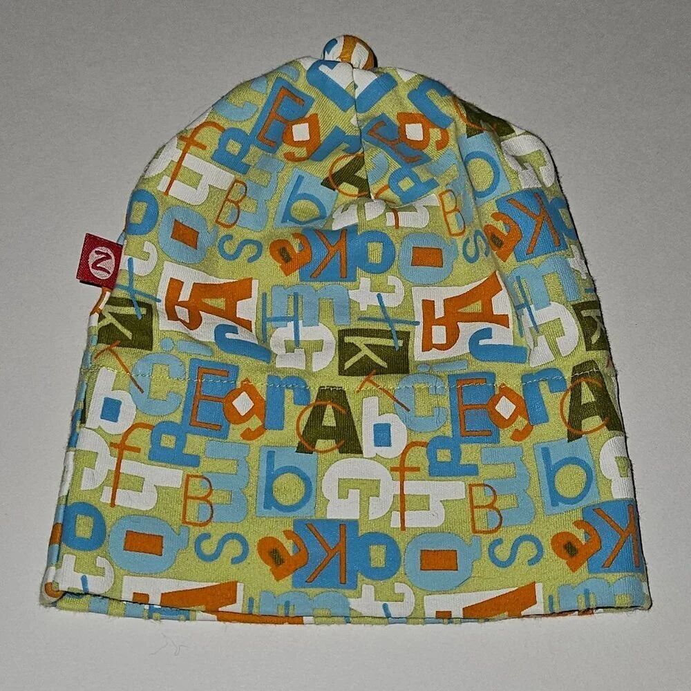 Zutano Letter Alphabet Baby Hat Cap 0-6 Months Green Blue Orange White
